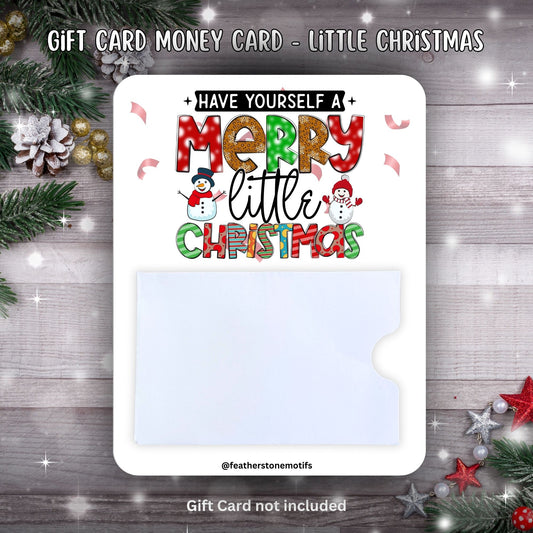 This image shows the Merry Little Christmas Gift Card Holder Money Card.