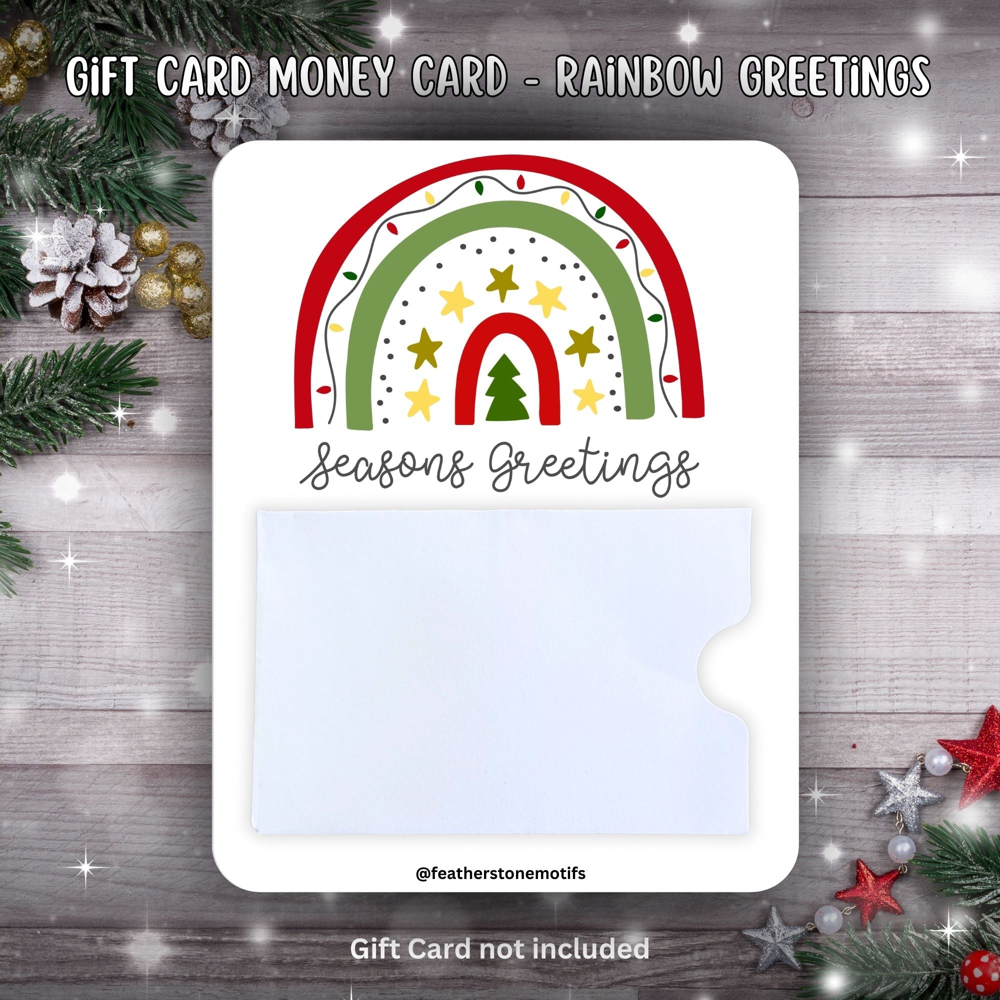 This image shows the Rainbow Greetings Gift Card Holder Money Card.