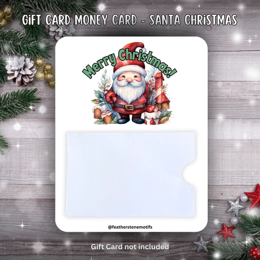 This image shows the Santa Christmas Gift Card Holder Money Card.