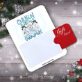 Load image into Gallery viewer, This image shows a gift card partially inside the Snowmies Gift Card Holder Money Card.
