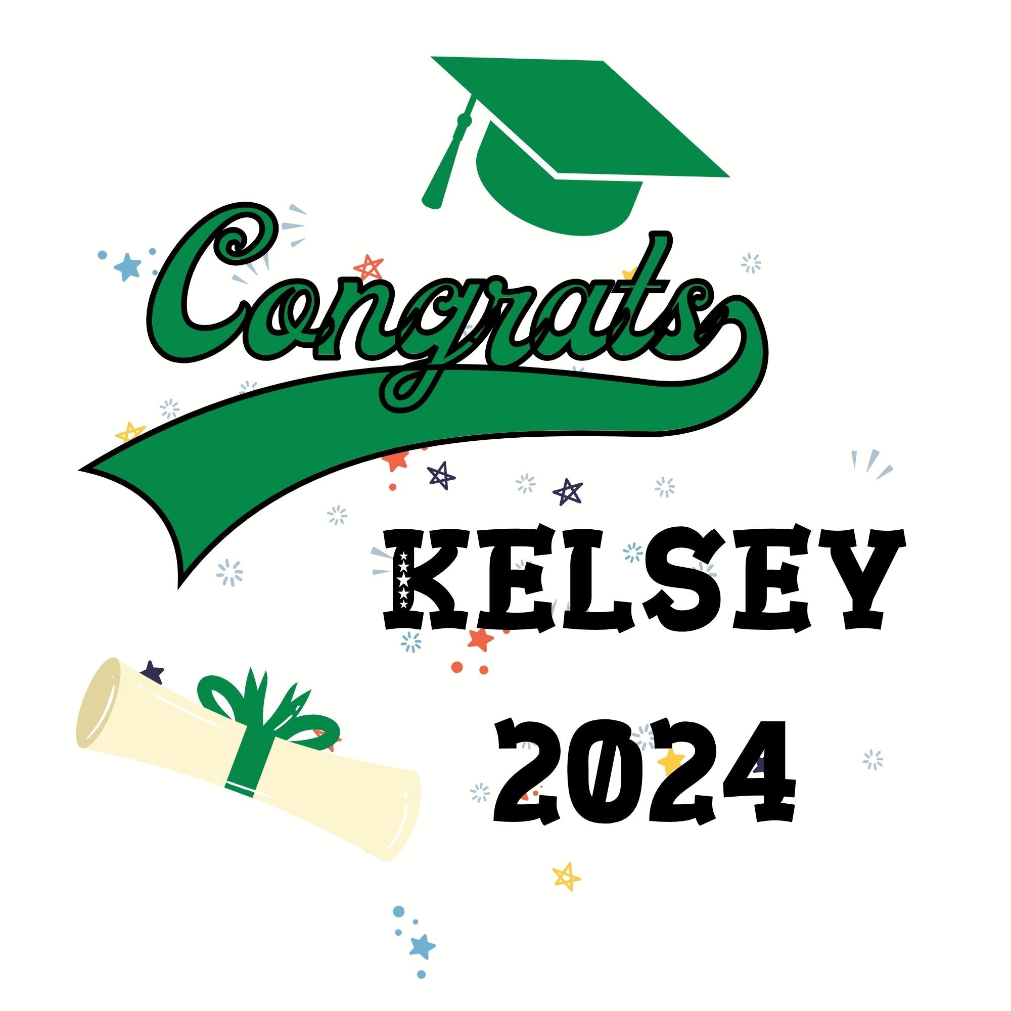 Personalized Grad Party Sticker Bundle - Varsity Congrats