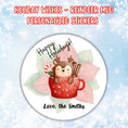 Load image into Gallery viewer, This image shows the Personalized Holiday Stickers - Reindeer Mug.
