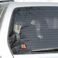 Load image into Gallery viewer, This image shows the Keep Biking - Gear Die-Cut Sticker on the back window of a car.
