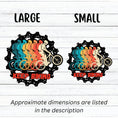 Load image into Gallery viewer, This image shows large and small Keep Biking - Gear Die-Cut Sticker next to each other.
