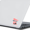 Load image into Gallery viewer, This image shows the MN with loon sticker on the back of an open laptop.

