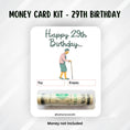 Load image into Gallery viewer, This image shows the money tube attached to the 29th Birthday Money Card.
