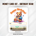 Load image into Gallery viewer, This image show the money tube attached to the Bear Birthday money card.
