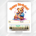 Load image into Gallery viewer, This image show the money tube attached to the Bear Birthday money card.
