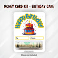 Load image into Gallery viewer, This image shows the money tube attached to the Birthday Cake money card.
