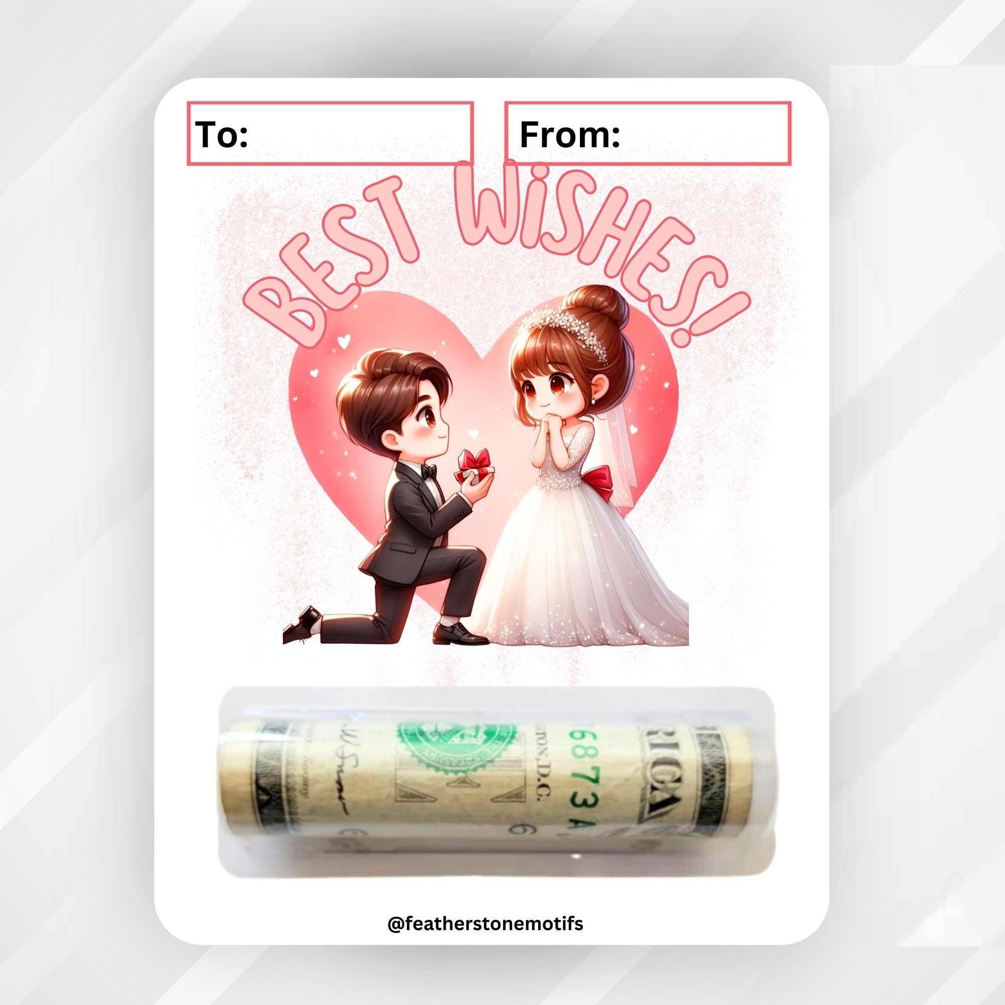 This image shows the money tube attached to the Best Wishes Money Card Kit.