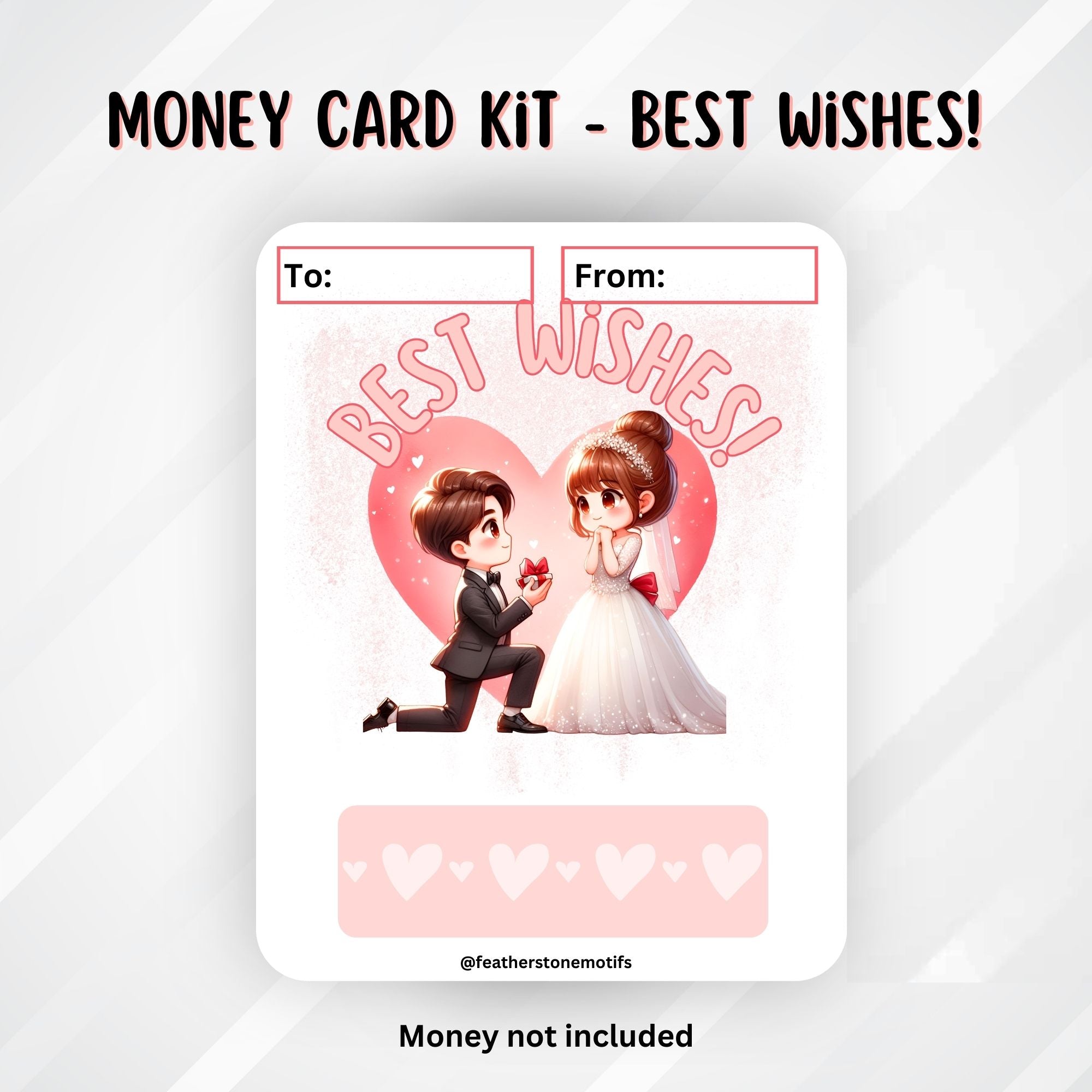 This image shows the Best Wishes Money Card Kit without the money tube.