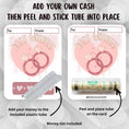 Load image into Gallery viewer, This image shows how to attach the money tube to the Best Wishes Diamond Rings Money Card Kit
