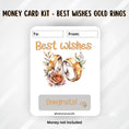 Load image into Gallery viewer, This image shows the Best Wishes Gold Rings Money Card Kit without the money tube.
