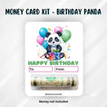 Load image into Gallery viewer, This image shows the money tube attached to the Panda Birthday Money Card.
