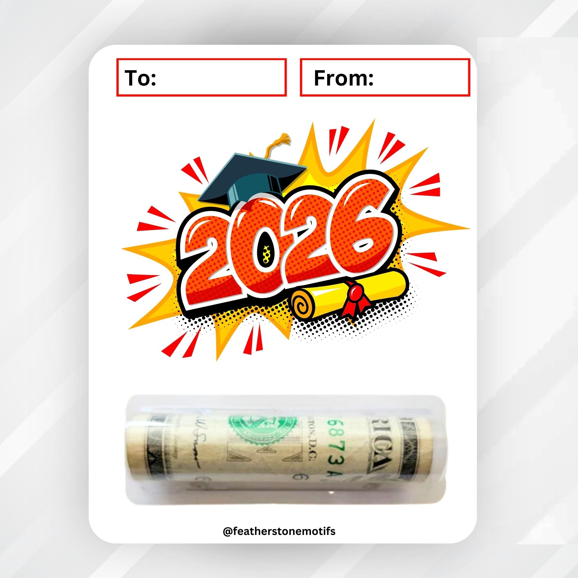 This image shows the 2026 Graduation Money Card Kit.