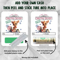 Load image into Gallery viewer, This image show how to attach the money tube to the Christmas Deer Money Card.
