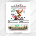 Load image into Gallery viewer, This image shows the money tube attached to the Christmas Deer Money Card.
