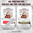 Load image into Gallery viewer, This image shows how to attach the money tube to the Christmas Delivery Money Card.
