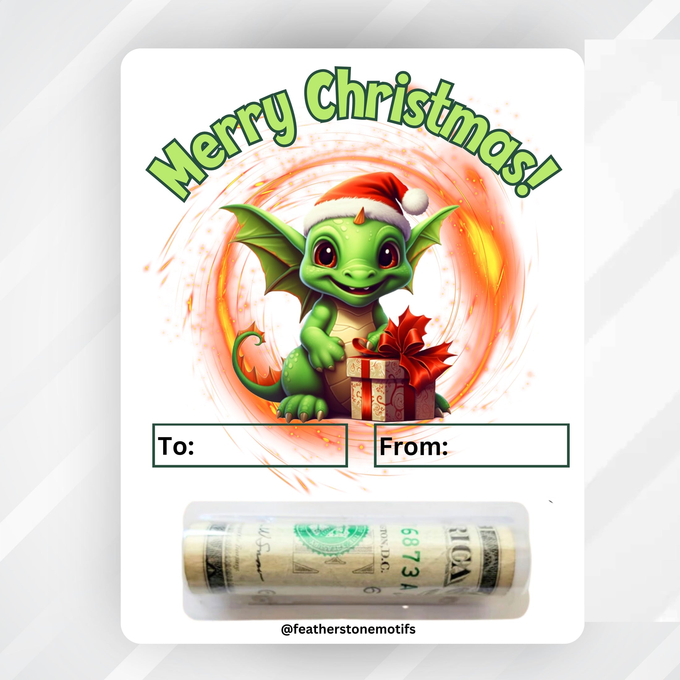 This image shows the money tube attached to the Dragon money card.