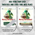 Load image into Gallery viewer, This image shows how to attach the money tube to the Christmas Dragon Money Card.
