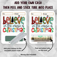 Load image into Gallery viewer, This image shows how to attach the money tube to the Christmas Magic Money Card.

