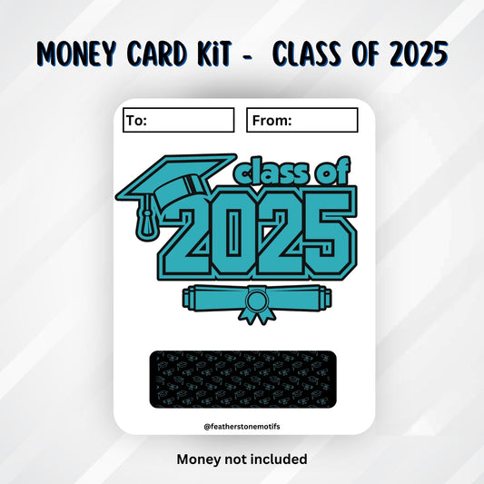 This image shows the Class of 2025 Graduation Money Card Kit without the money tube attached.