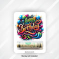 Load image into Gallery viewer, This image shows the Birthday Color Explosion! Card Kit with the money tube attached.
