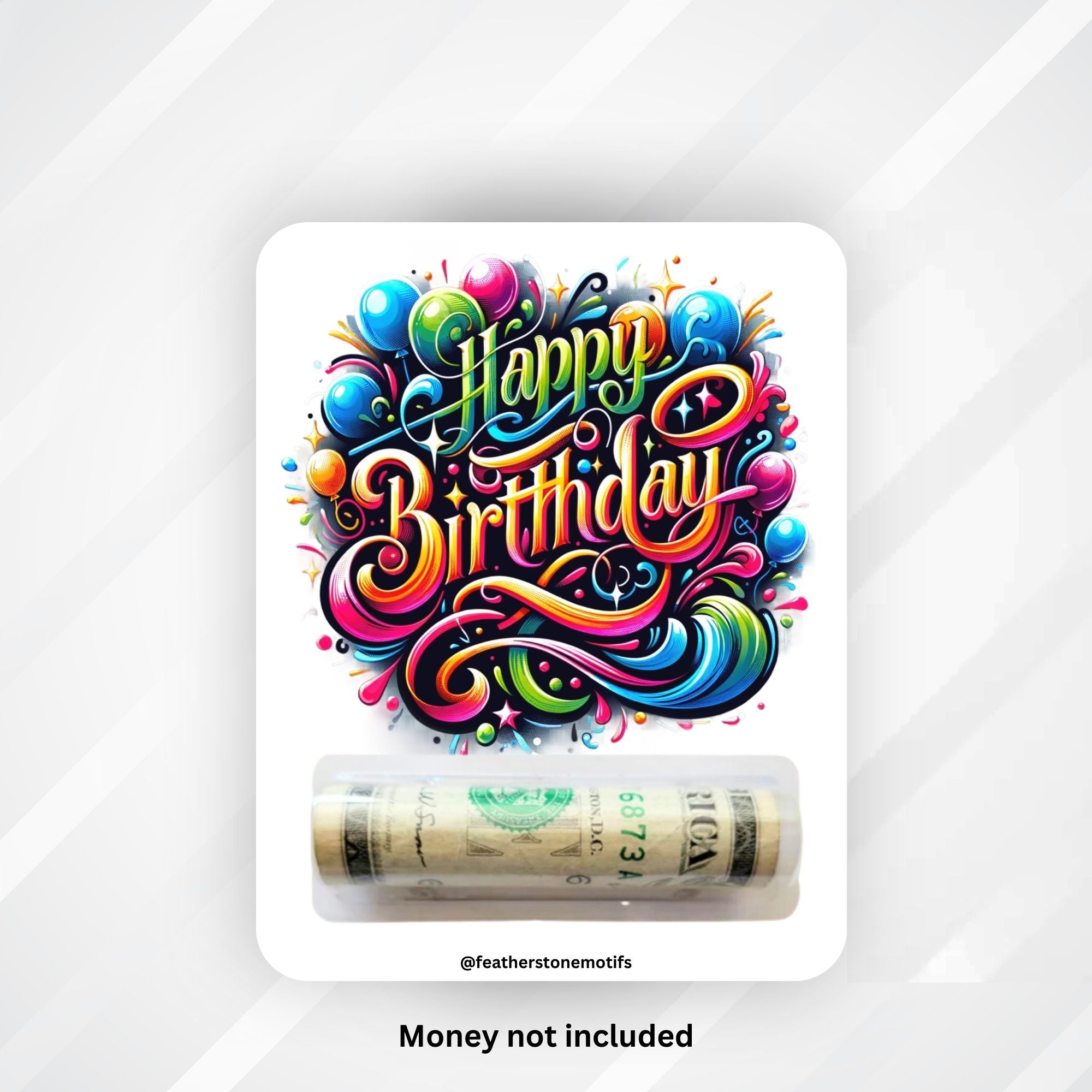 This image shows the Birthday Color Explosion! Card Kit with the money tube attached.