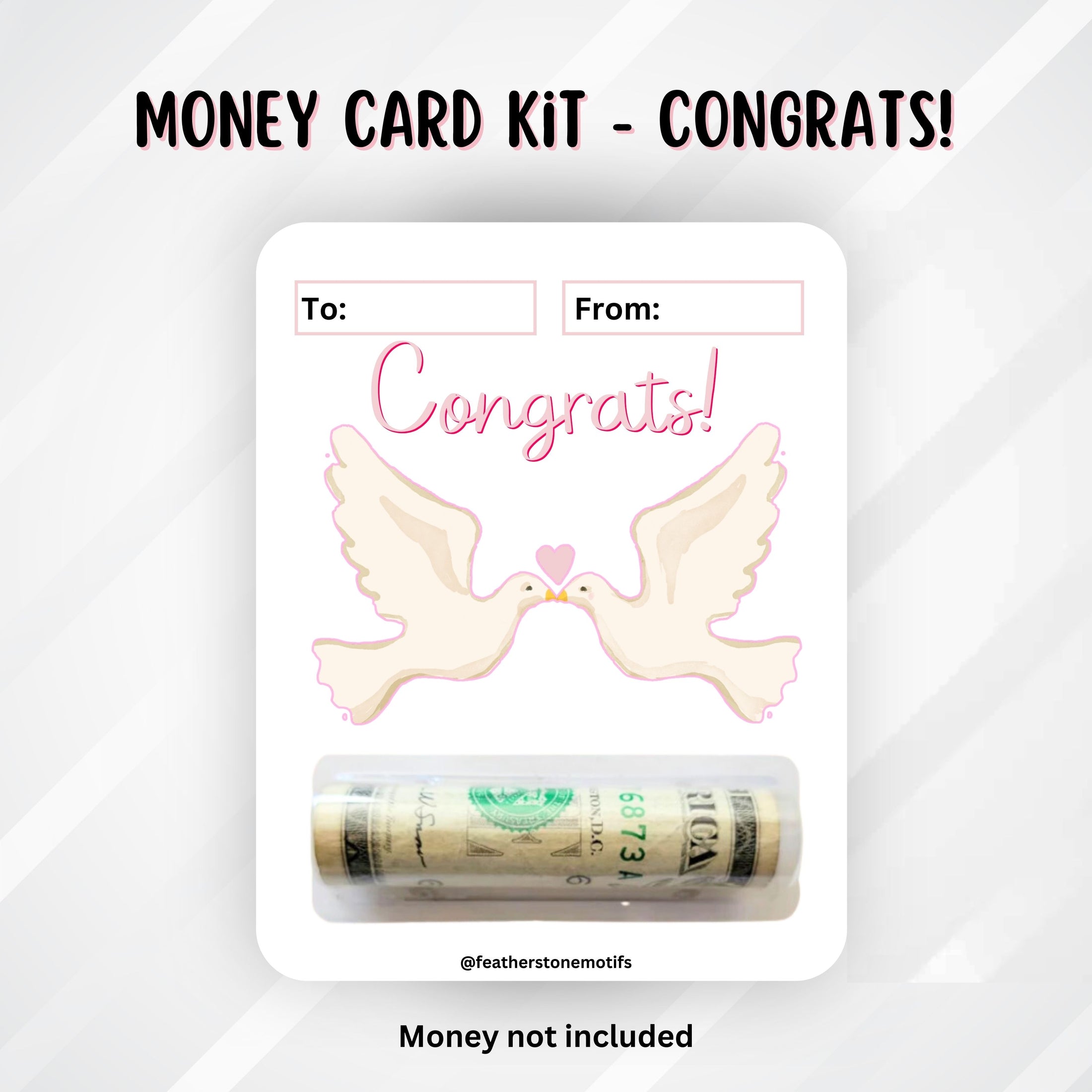 This image shows the money tube attached to the Congrats! Money Card.
