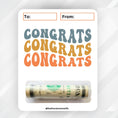 Load image into Gallery viewer, This image shows the money tube attached to the Congrats Money Card.
