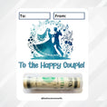 Load image into Gallery viewer, This image shows the money tube attached to the Dancing Couple Money Card Kit.
