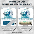 Load image into Gallery viewer, This image shows how to attach the money tube to the Dancing Couple Money Card Kit.
