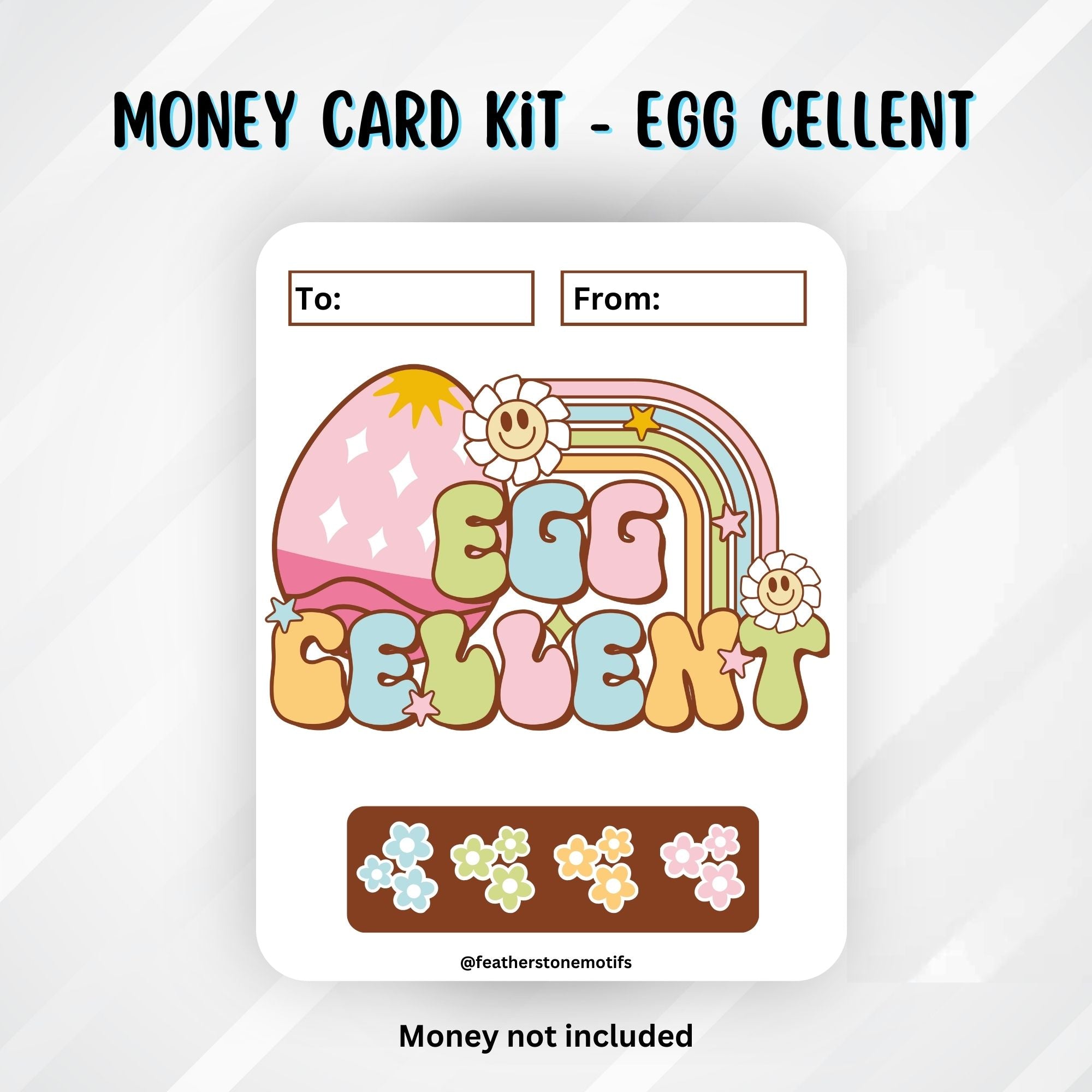 This image shows the Egg Cellent Easter Money Card without the money tube.