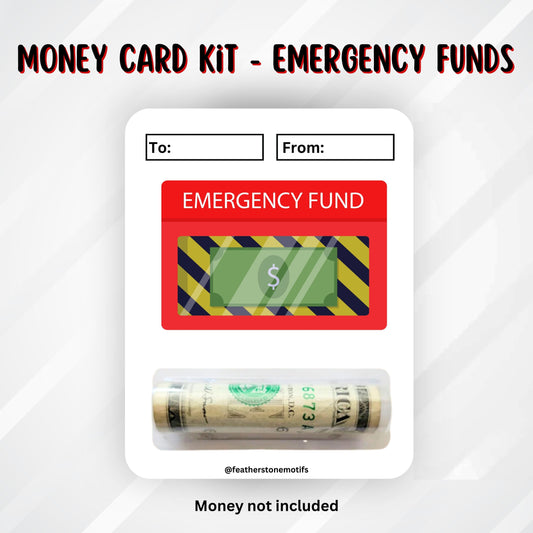 This image shows the money tube attached to the Emergency Funds  money card.