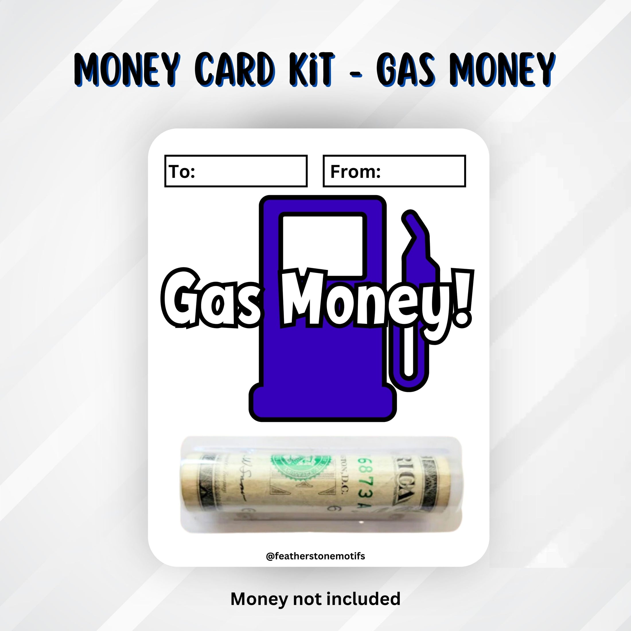 This image shows the money tube attached to the Gas Money 3 Money Card.