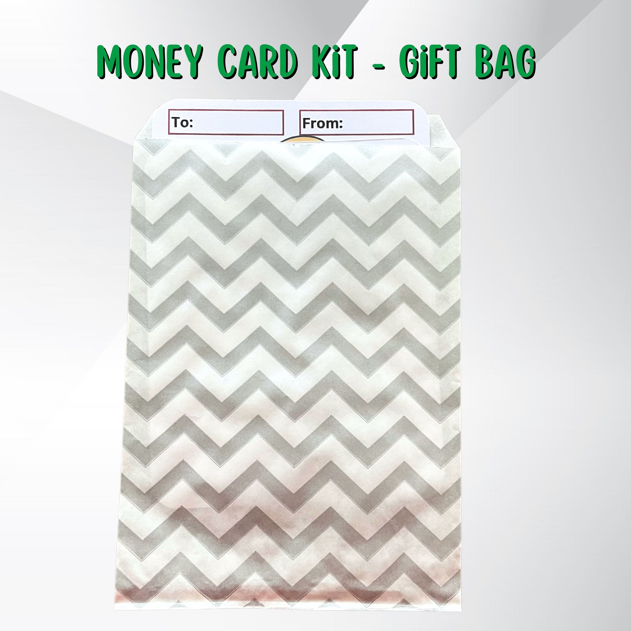 This image shows the gift bag included with the Pontoon Money Card Kit.