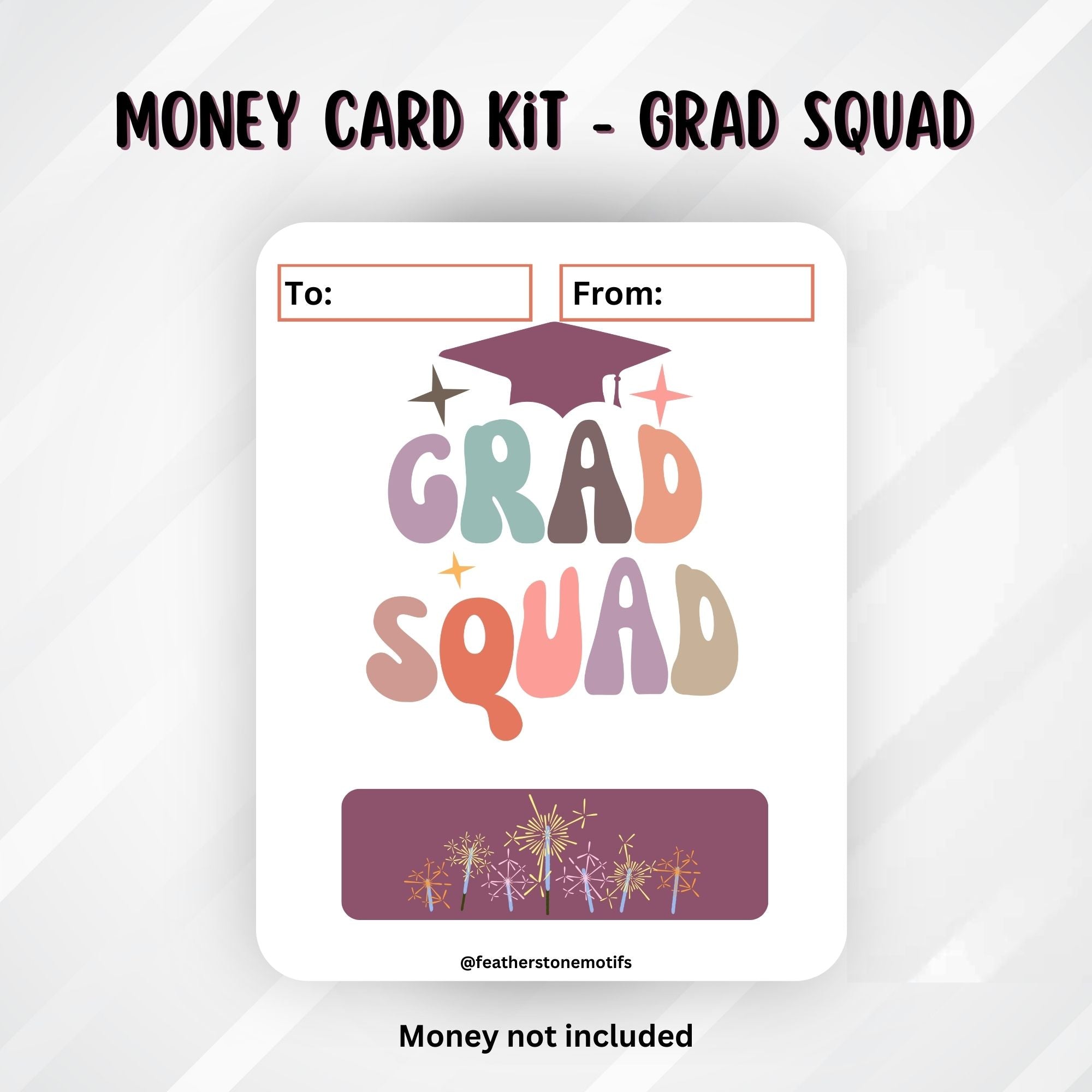 This image shows the Grad Squad Money Card without the money tube.