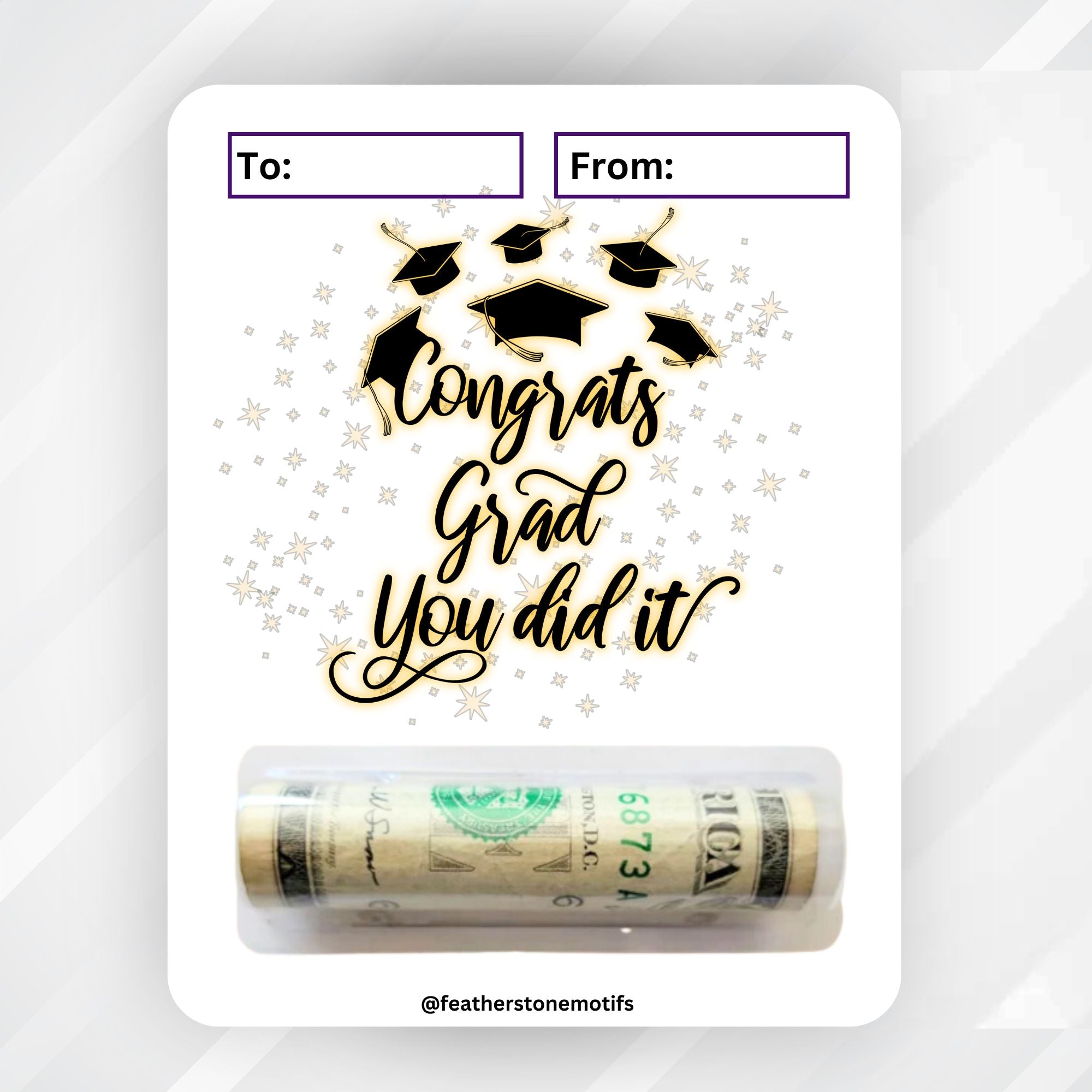 This image shows the You Did It Graduation Money Card Kit.