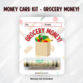 Load image into Gallery viewer, This image shows the money tube attached to the Grocery Money card.
