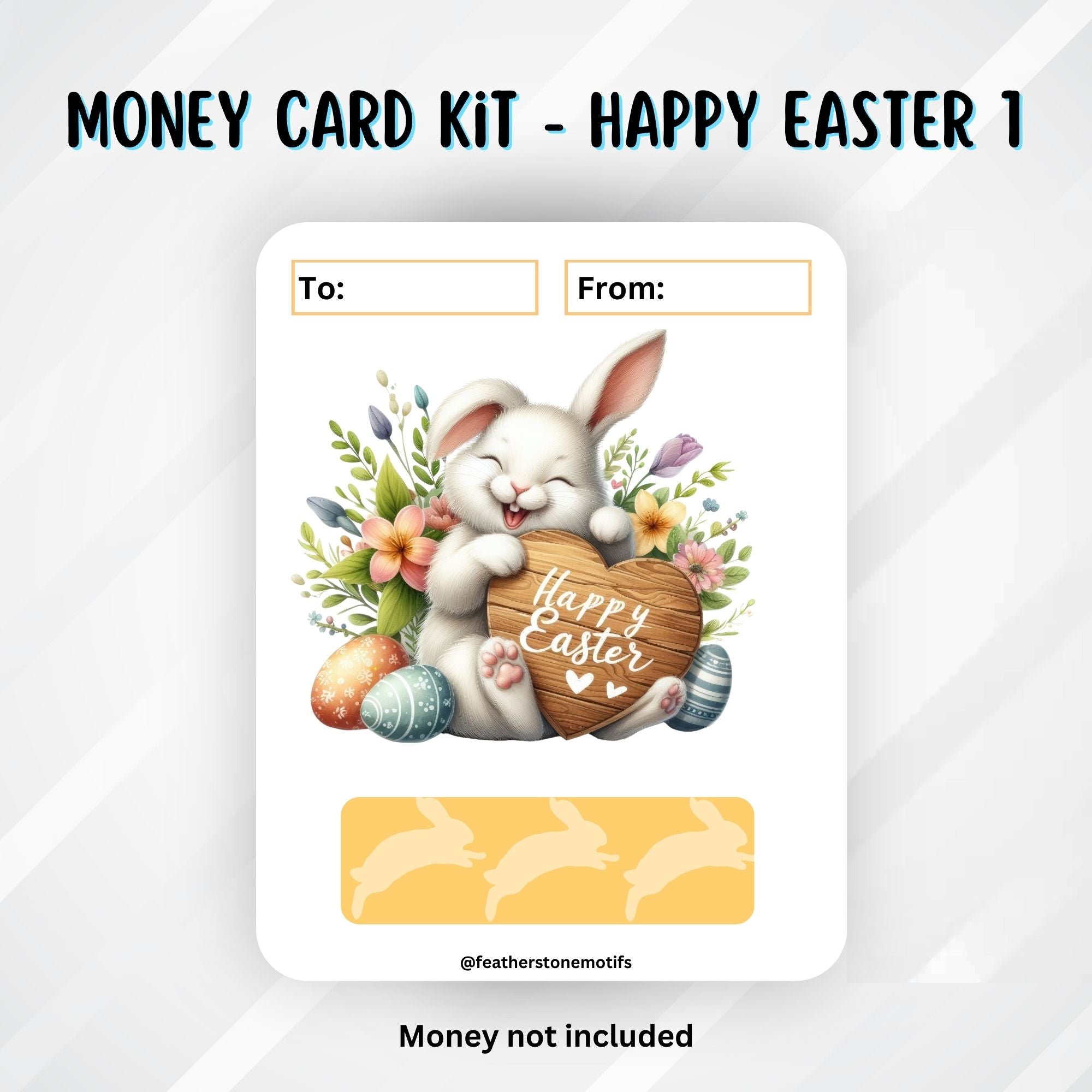 This image shows the Happy Easter 1 Easter Money Card without the money tube.