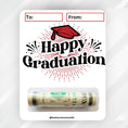 Load image into Gallery viewer, This image shows the money tube attached to the Red Happy Graduation Money Card.
