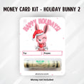 Load image into Gallery viewer, This image shows the money tube attached to the Holiday Bunny 2 Money Card.
