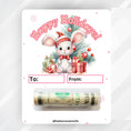 Load image into Gallery viewer, This image shows the money tube attached to the Holiday Bunny money card.
