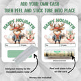 Load image into Gallery viewer, This image shows how to attach the money tube to the Holiday Pirate card.
