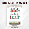 Load image into Gallery viewer, This image show the money tube attached to the Holiday Spirit money card.
