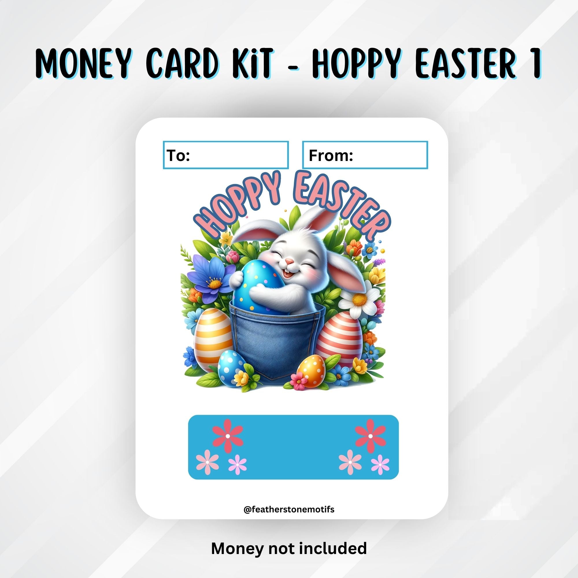 This image shows the Hoppy Easter 1 Easter Money Card without the money tube.