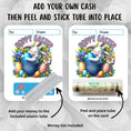 Load image into Gallery viewer, This image shows how to attach the money tube to the Hoppy Easter 1 Easter Money Card.
