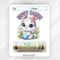 Load image into Gallery viewer, This image shows the money tube attached to the Hoppy Easter 2 Easter Money Card.
