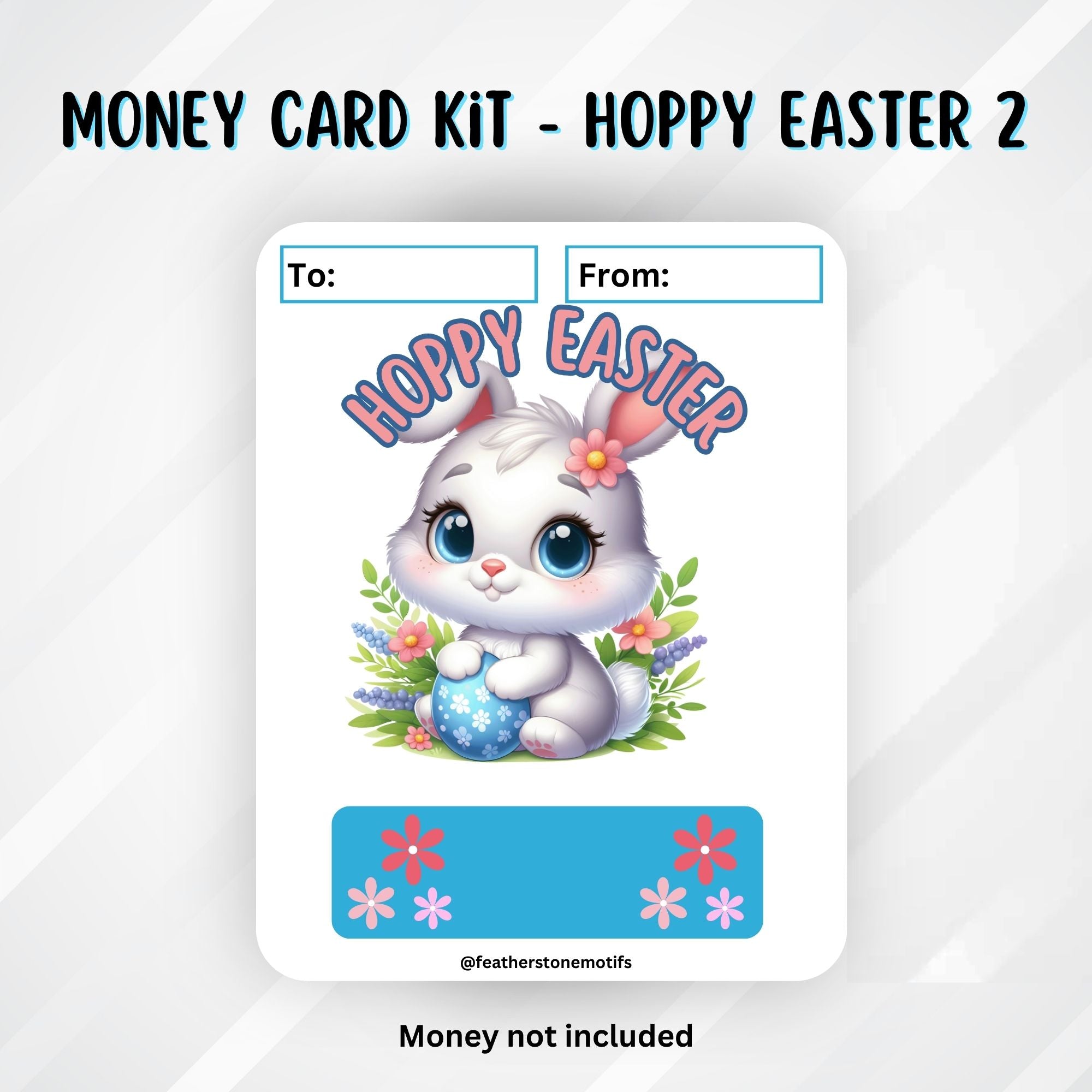 This image shows the Hoppy Easter 2 Easter Money Card without the money tube.