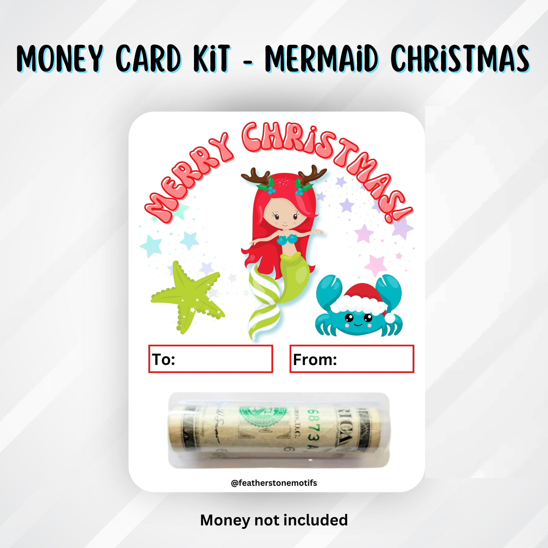 This image shows the money tube attached to the Mermaid money card.